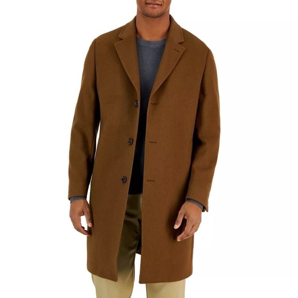 Ralph Lauren Men's Luther Cashmere Wool Overcoat Vicuna Tan, Size 46 Reg